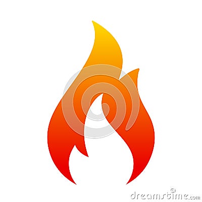 Flame icon. Two tongue fire. Icon illustration logo - vector Vector Illustration